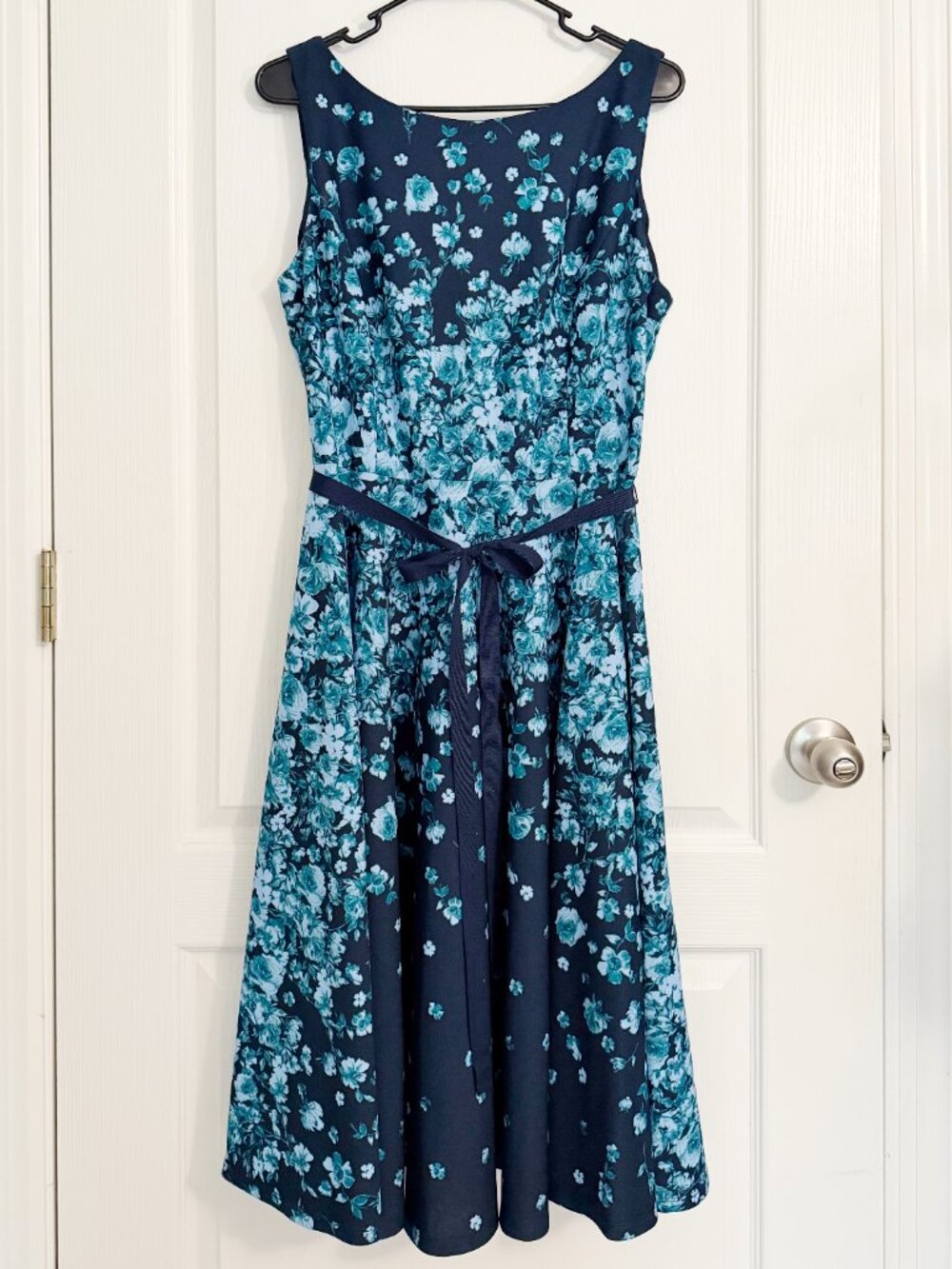 Julian Taylor New York Floral Border Print Fit & Flare Dress Size 14 - Picture 3 of 12